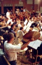 Julius Dobos composer's Mountain Flying orchestral recording session